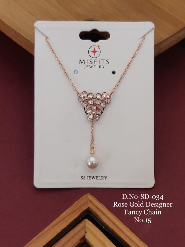 Rose Gold And Silver Designer Chain Catalog
